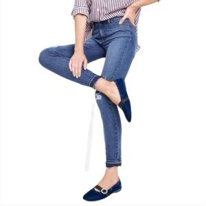 J CREW Distressed High Rise Toothpick Jeans- Size 24!